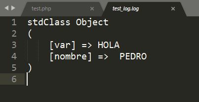 error_log - salida de un objeto en fichero de log